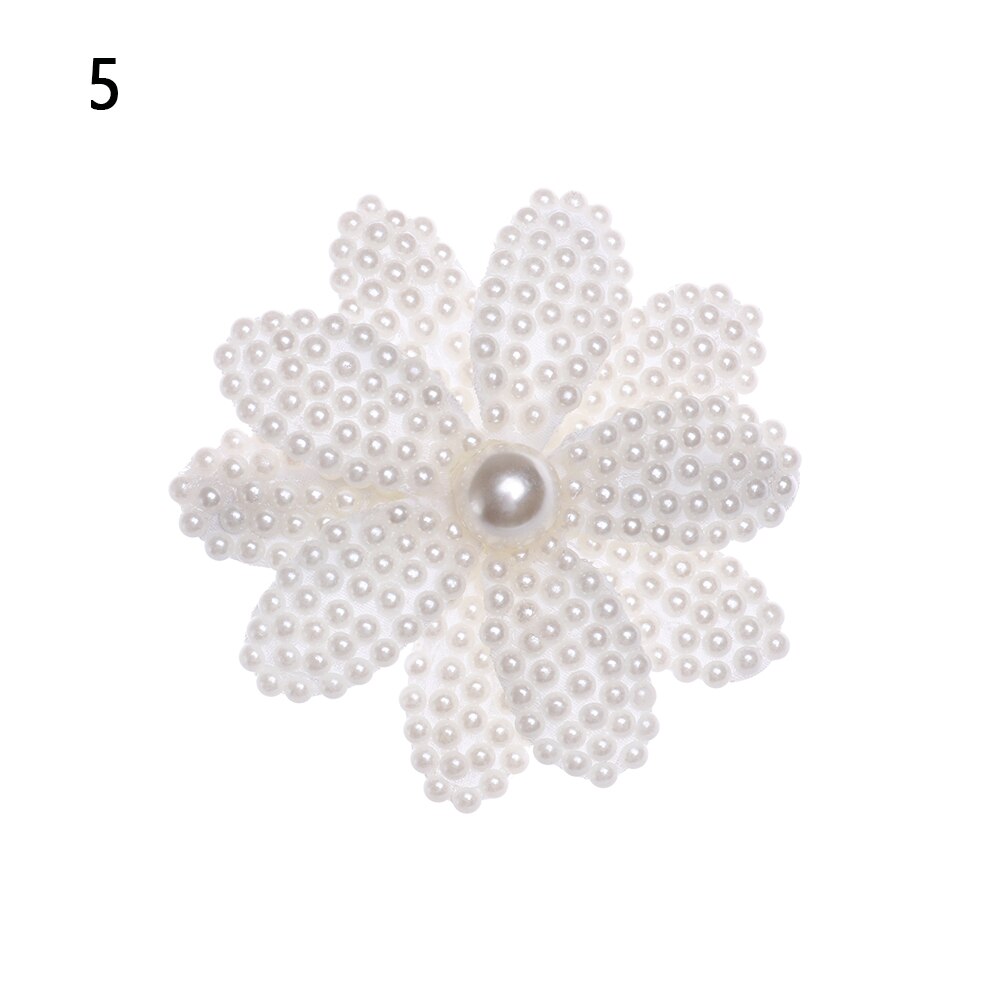 Pince à cheveux perle blanche pour filles | 1 pièce, avec couches de Boutique en strass, nœuds centraux, épingles à cheveux, accessoires pour cheveux: 5