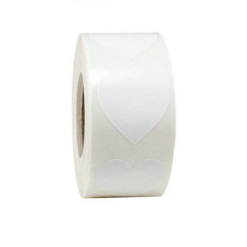 1 pouce coeur noir autocollant scrapbook enveloppe joints étiquettes fournir 500 pièces/rouleau: white