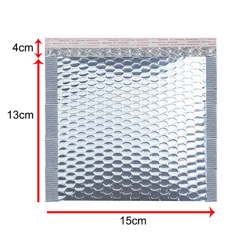 Sacos de empacotamento da selagem do envio resistente acolchoado do selo do auto dos sacos do mailer poli da bolha de 10 pces para o negócio: Sliver 15X13cm