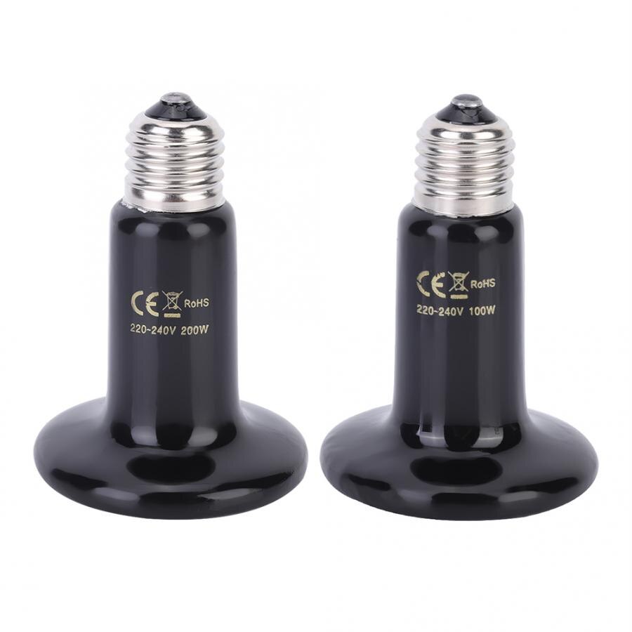 Lâmpada de aquecimento cerâmica emissora, e27 100w 200w, animal, tartaruga infravermelha, chocadeira, terrário, lâmpada de calor 220v-240v