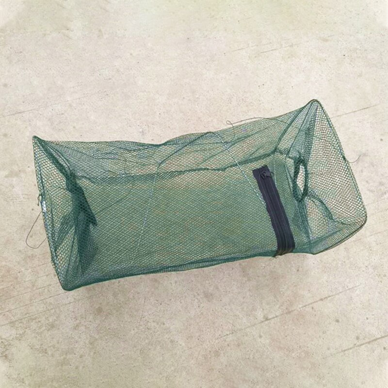 Mesh Fishing Net Crayfish Lobster Shrimp Prawn Hand Foldable Fishing Network Cage Random Color