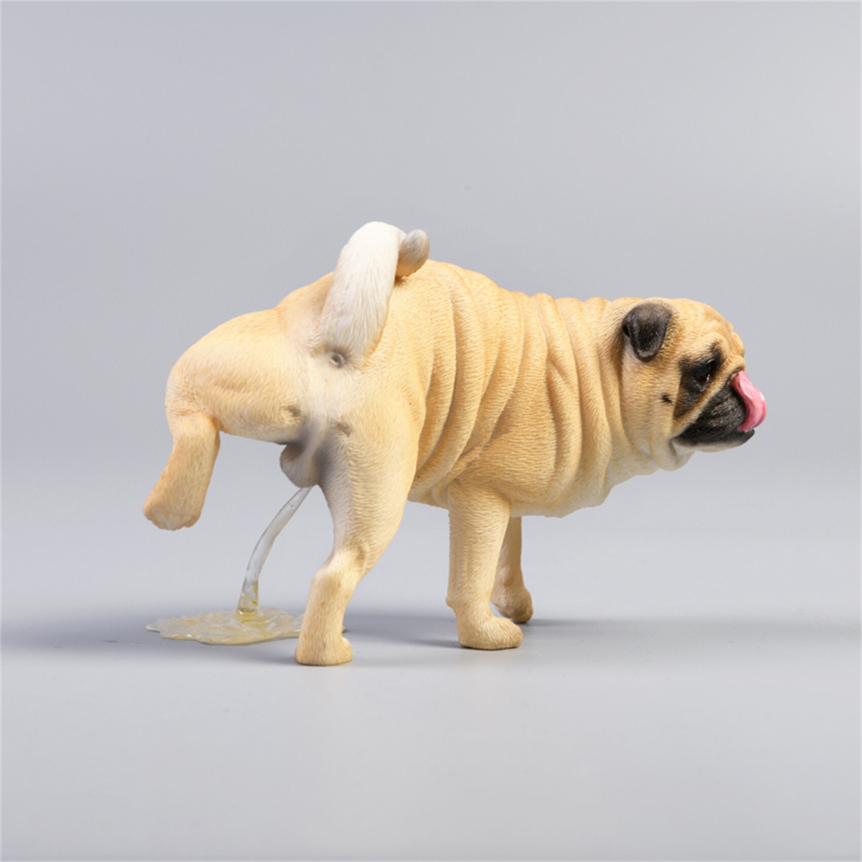 JXK 1/6 Funny Pug Figure Dog Pet Healing Figure Cute Canidae Animal Collector Toy Resin Desktop Decoration: 069A