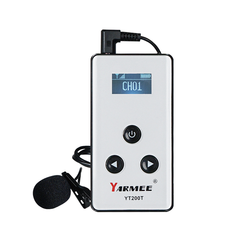 Yarmee sistema de guia turístico de áudio sem fio, transmissor receptor de alto-falante para igreja, treinamento de viagem, interpretação simultânea: BRANCO