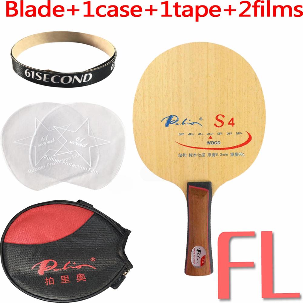 Palio S4 (S-4, S 4), raqueta de tenis de mesa de madera para raqueta de ping-pong: FL with Y 1 case