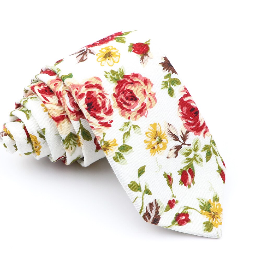 Nova moda algodão gravata floral para homem mulher silm gravata com estampa flor padrão gravata para casamento casual gravatas ternos cravat: 35