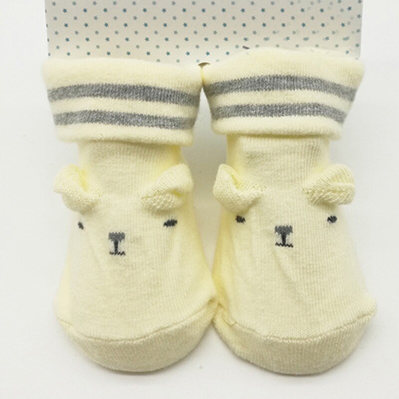 Cotton Cute Newborn Baby Socks Baby Girls Boys Anti-Slip Sock Warm Autumn Winter Infant Soft Socks Toddler Born Floor Sock: yellow