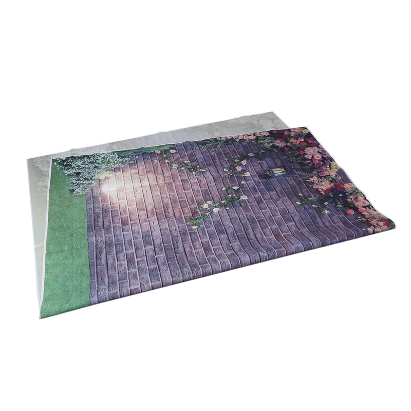 3-teiliges Blumen Ziegelwand Fotografie Hintergrund - 7x5ft Vinyl Frühling Studio Hintergrund