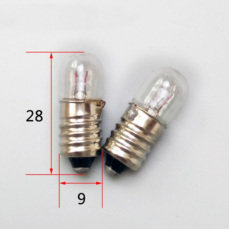 6.3V 12V 24V 30V 36V 2W 3W 5W 0.15A Screw Instrument Signal Indicating Small Bulb Button E10 Switch Light Lamp