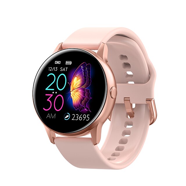 Women IP68 Waterproof Smart Watch Bluetooth Smartwatch For Apple IPhone xiaomi LG Heart Rate Monitor Fitness Tracker: Silicone Pink
