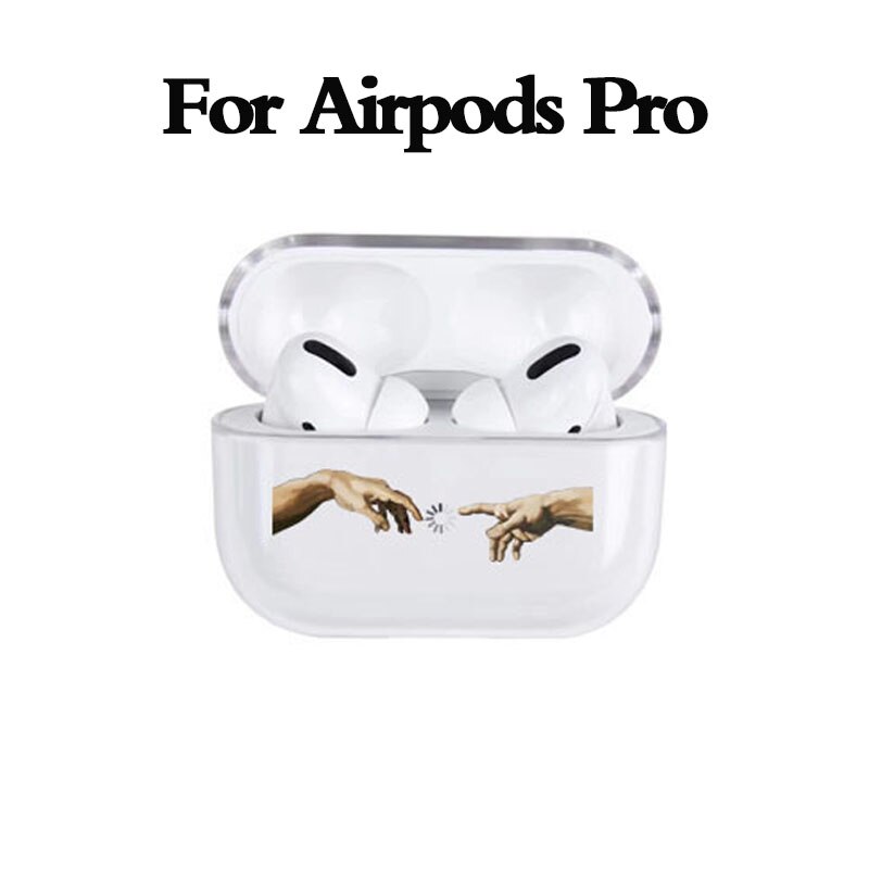 Estuche rígido con patrón de arte abstracto para Airpods Pro ESTUCHE DE LUJO transparente para auriculares Bluetooth estuche protector para fundas Air pods 3/2