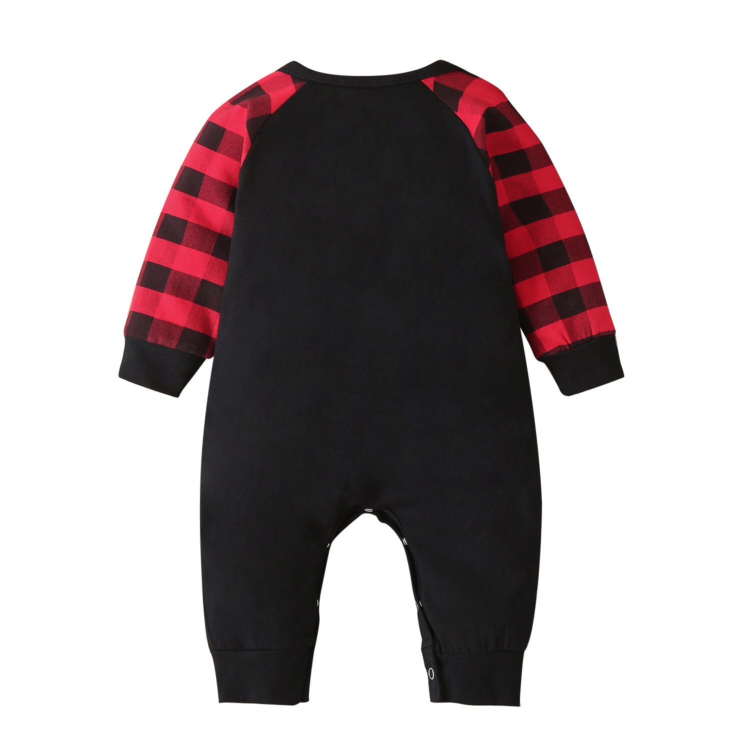 Kerst Baby Jongen Lange Mouw Jumpsuit Herfst Kerstman Print Plaid Stiksels Een Stuk Lange Broek