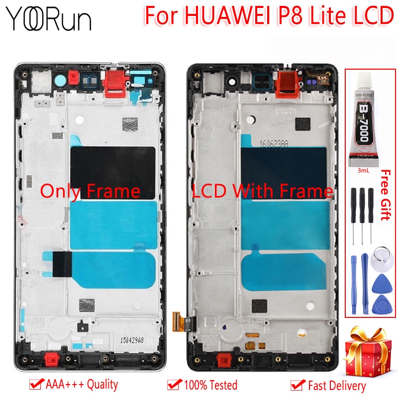 Huawei P8 Lite Screen Replacement - 5.0" IPS LCD Display Touchscreen Digitizer Assembly with Frame