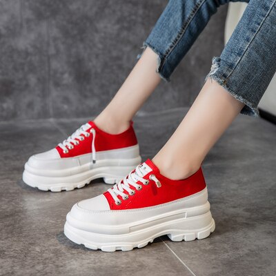 Damesko pustende komfort shopping dame gå sko sommer platå sko kvinner heve sko 35-39: 4 / 5.5