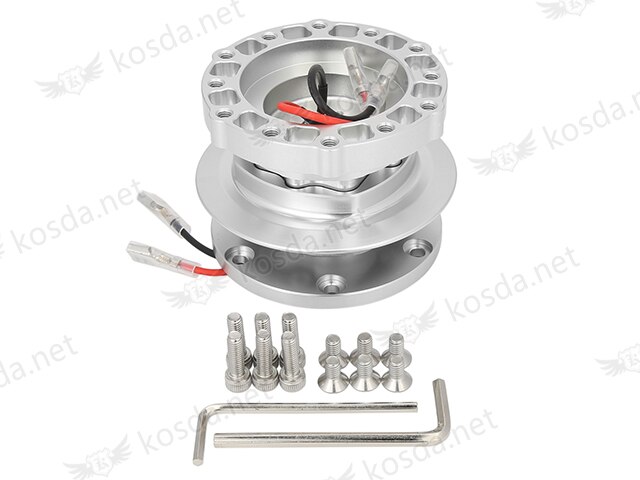 Universal Boss kit 12 Blots Racing Car Steering Wheel Quick Release Hub Adapter Boss Kit: Silver
