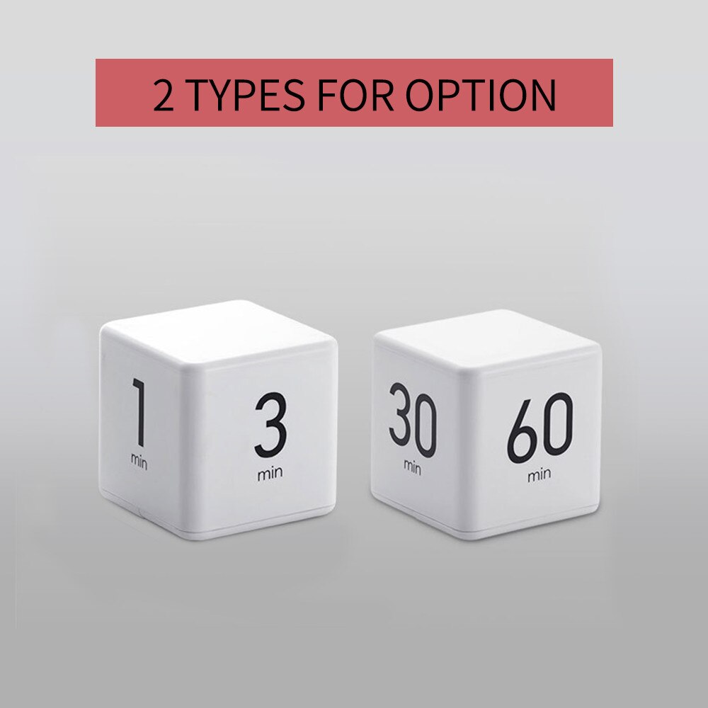 Lightweight Responsive Cube Timer Practical Kitchen Timer Sports Timer Gravity Sensor Flip Timer White Cooking Alarm Clock