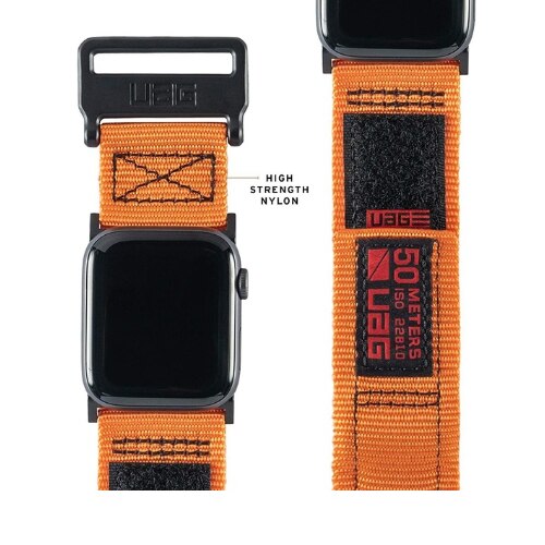 Nylon band voor apple watch band 44 mm 40mm iwatch 42mm 38mm iwatch 5/4/3/2/1 ademende en zweetbestendige armband polsband: Oranje / 38mm