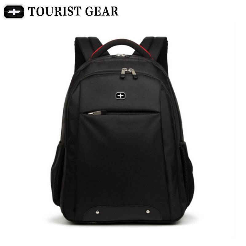 Mochila preta masculina suíça, mochila para viagem, equipamento de turista, mochila para laptop de 15.6 polegadas, mochila vintage escolar