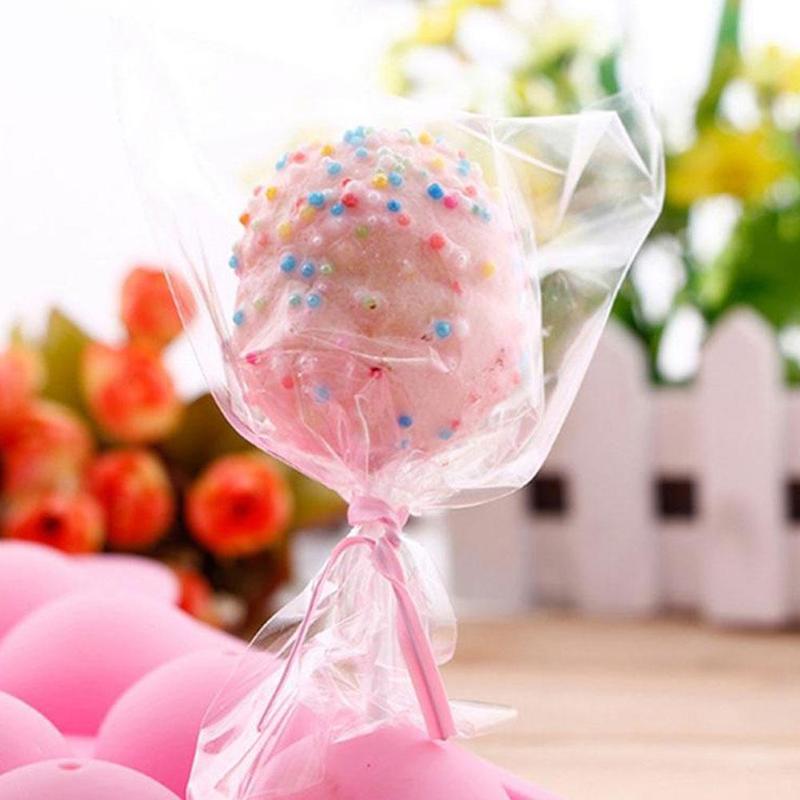 100pcs/Bag Transparent Opp Plastic Bags For Candy Wedding Packaging Bag Cellophane Party Bag Cookie Lollipop B2N4