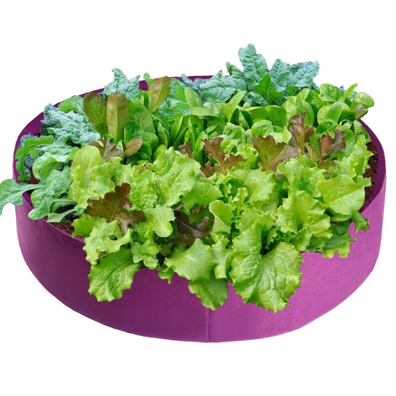 3 größen Stoff Angehoben Garten Bett Runde Pflanzen Container Wachsen Taschen Atmungsaktive Fühlte Stoff Pflanzer Topf Für Pflanzen Kindergarten Topf