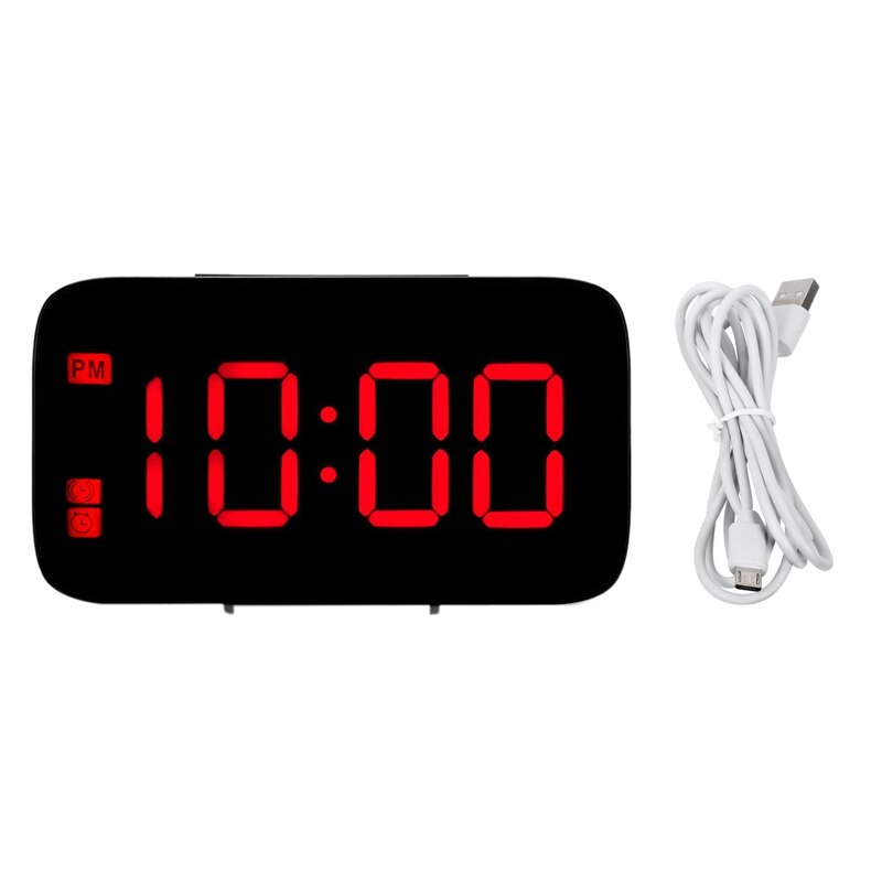 Digital Alarm Clock,Adjustable Alarm Volume, Full Range Brightness Dimmer, LED Sn, USB Port for Charging: Default Title