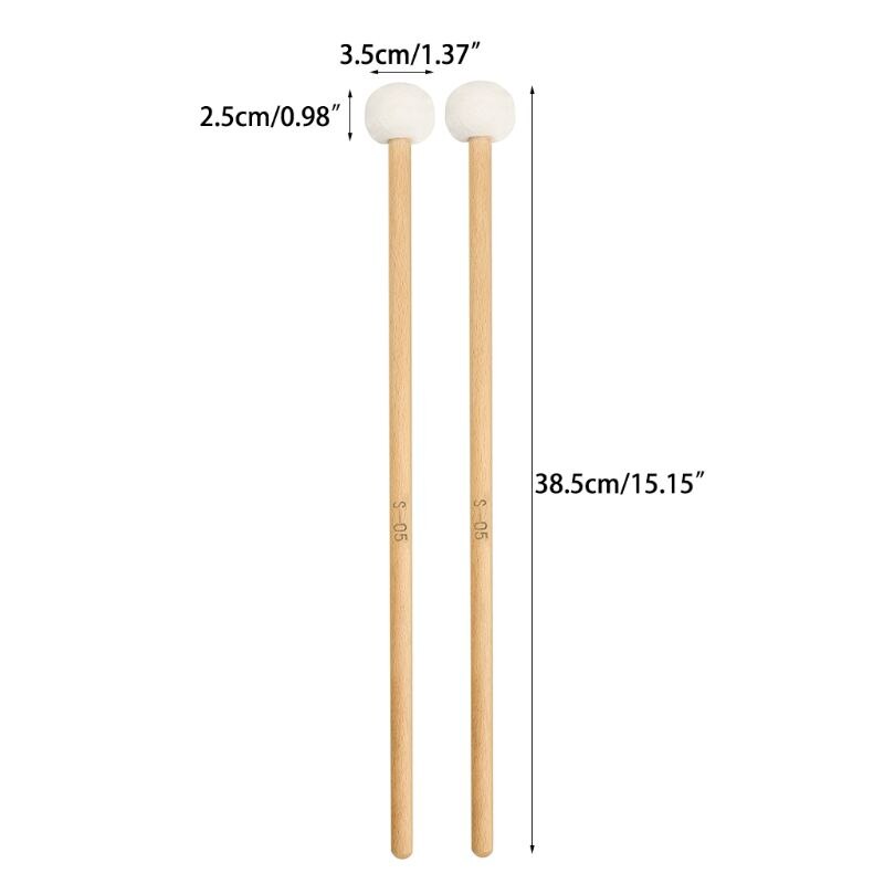 Head Drum Cymbal Gong Mallet Soft Hammer Sticks Mallets Rods Felt Hammer Y1QE