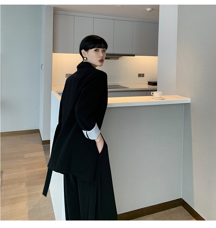 women plus big size pant suit temperament suit wide Leg pant comfortable pant suits L-5XL