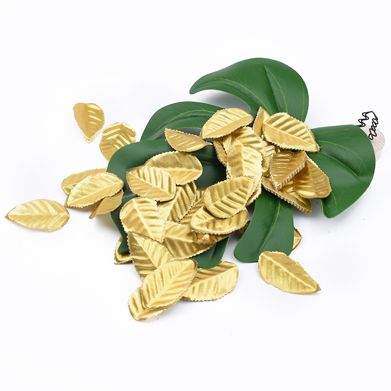 100/200 stykker silke roser blade guld blade kunstige planter dekorativ blomst julekrans gør-det-selv hjem bryllup indretning