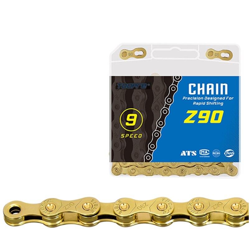 MTB Road Bike Chain 6 7 8 9 10 11 Speed,MTB Road Bike Gold Galvanized Chain 24BD: 9S