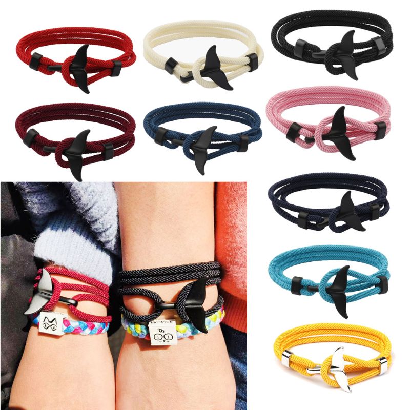 sommer Handgemachte Wal Schwanz Wikinger Seil Schnur Armbinde Strand Surfen Paracord Armbinde Schmuck unisex