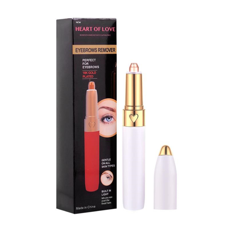 Mini depiladora eléctrica recargable por USB para cejas, afeitadora de labios y cara, 40 #1016: White