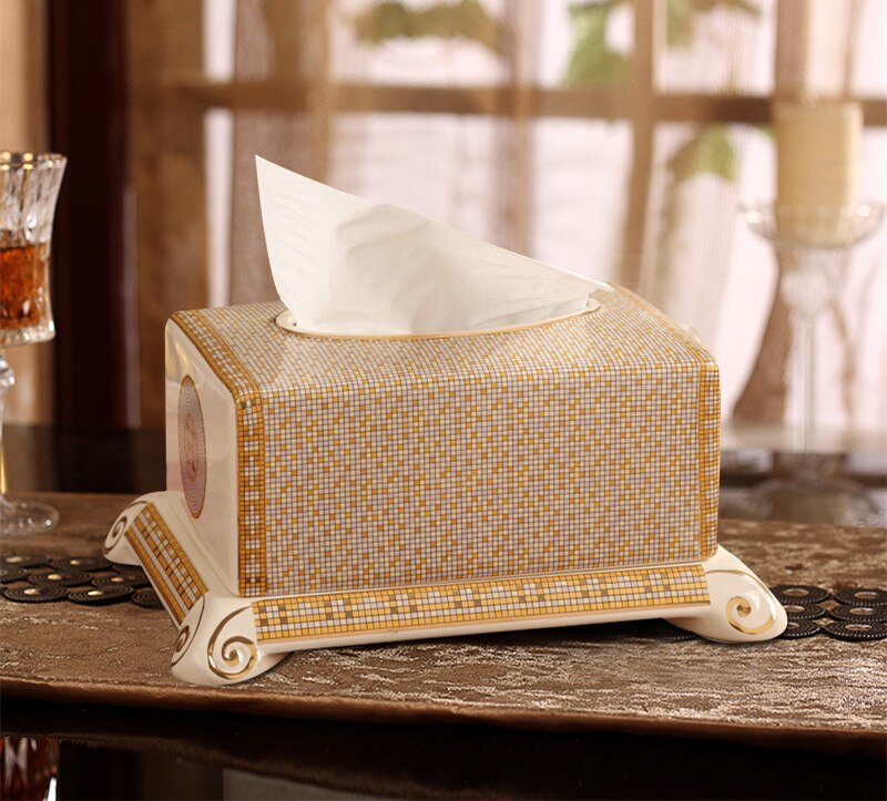Bathroom Paper Box Ceramic European Style Tissue Rack Organizer Holder For Office Home Living Room DiningRoom KTV Useful