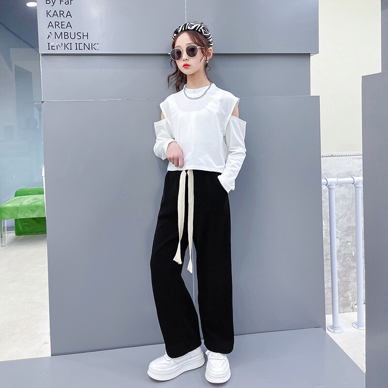 2022 New Girls Denim Suit primavera autunno abbigliamento per bambini cappotto e gonna per bambini set moda perline abiti per adolescenti per ragazza