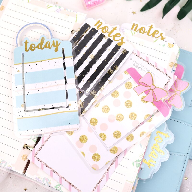 Fromtheon-marcapáginas de plástico cubierto de PVC para libros, marcadores de índice, accesorios para planificador, papelería