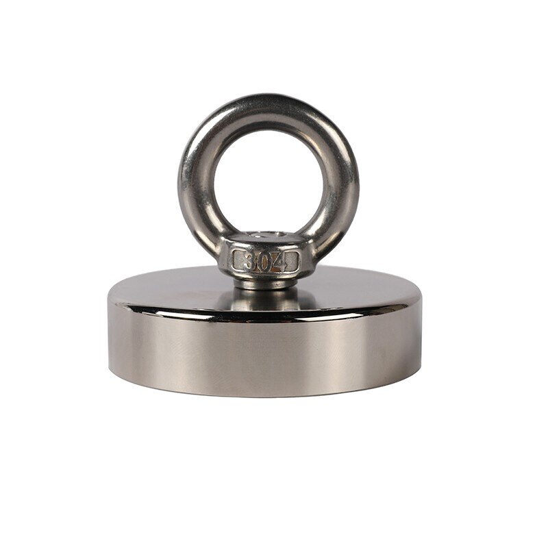 Imanes de pesca D60 con opción de cuerda de 10m, Material magnético de 150Kg, imán permanente de neodimio N52 fuerte, Perno redondo grueso: Magnet only
