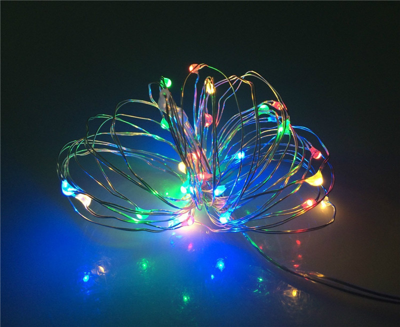 Fairy Lights AA Battery Powered 2M 20 3M 30 5M 50 10M 100Leds Silver Led Copper Wire String Light Christmas Lights Indoor