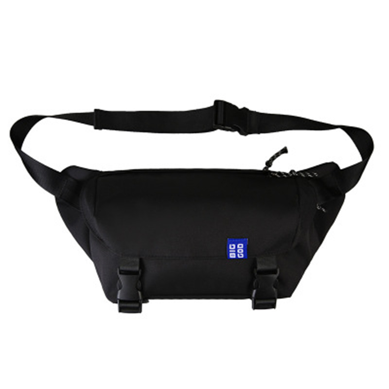Riñonera Unisex con personalidad Hip-hop, bolso de hombro de , bolso de nailon de gran capacidad: Black belt bag