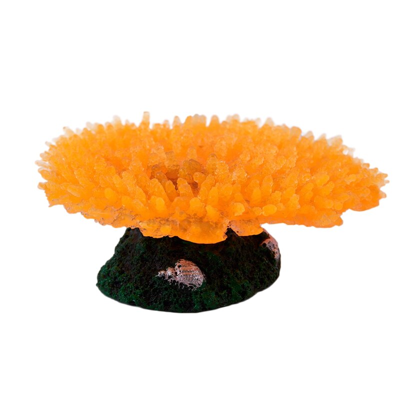 Aquarium Tank Orange Silicone Artificial Sea Anemone Coral Ornament 2 inch: Default Title