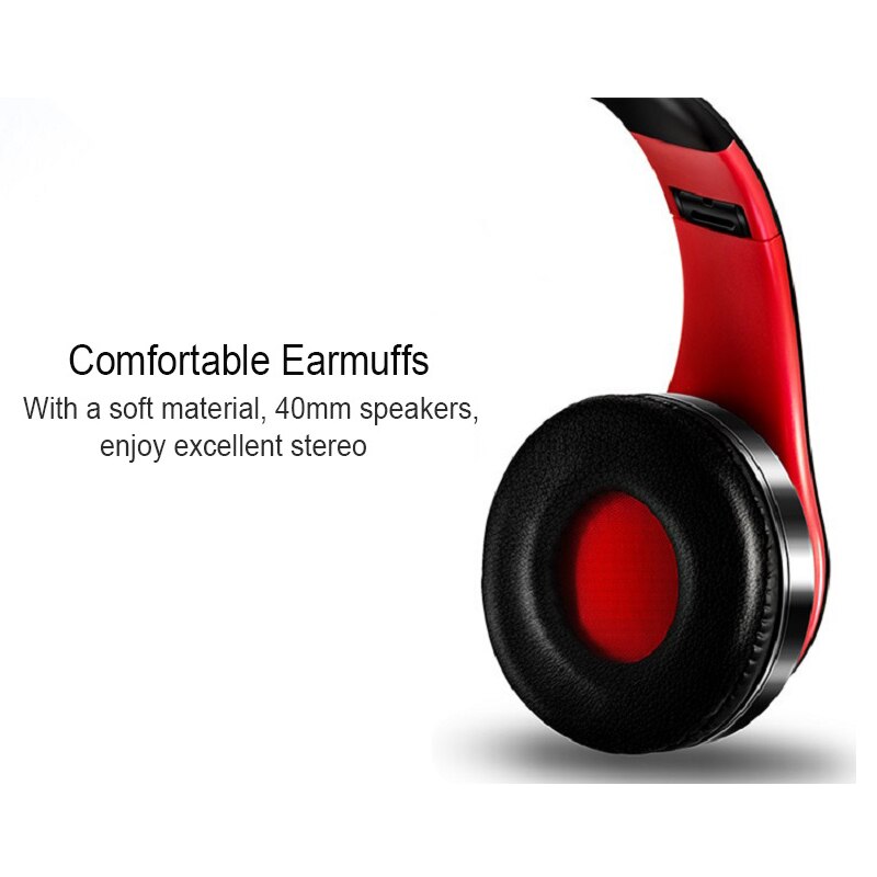 TOPROAD Headphones Bluetooth Headset Earphone Wireless Headphone Stereo Foldable Sport Earphone Microphone Hands Free MP3 Player