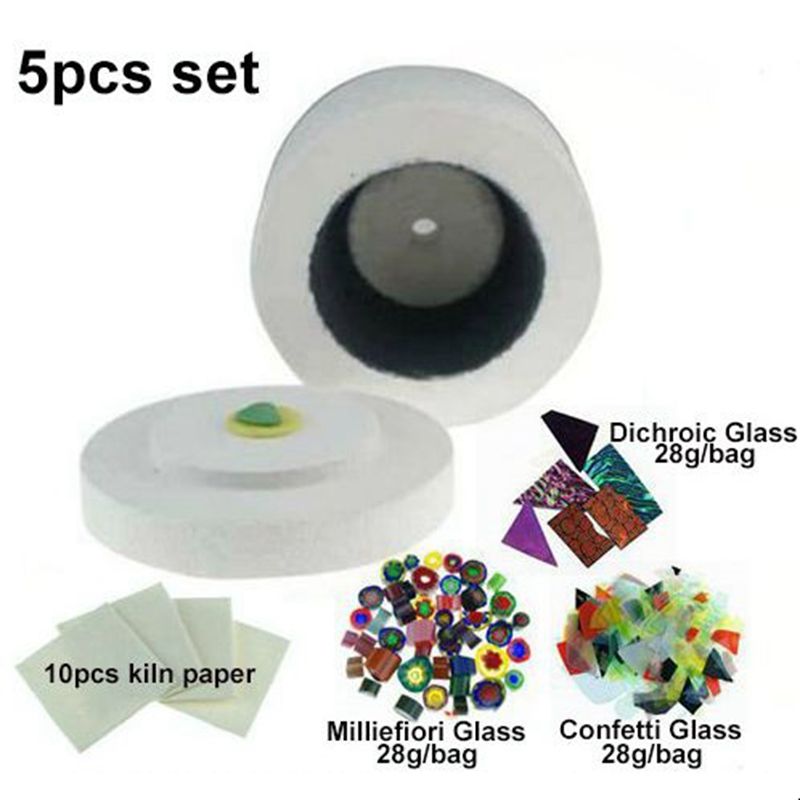 Top Glass Jewelry Tools Set 5items/lot Mini Kiln kit Glass Fusing Kiln For Begginer Best Microwave Kiln kits