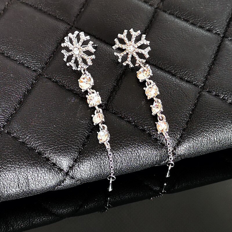 Mode Sneeuwvlok Zirkoon Oorbellen Luxe Shiny Rhinestone Crystal Stud Oorbellen Voor Vrouwen Meisje Partij Sieraden Christmas: A6