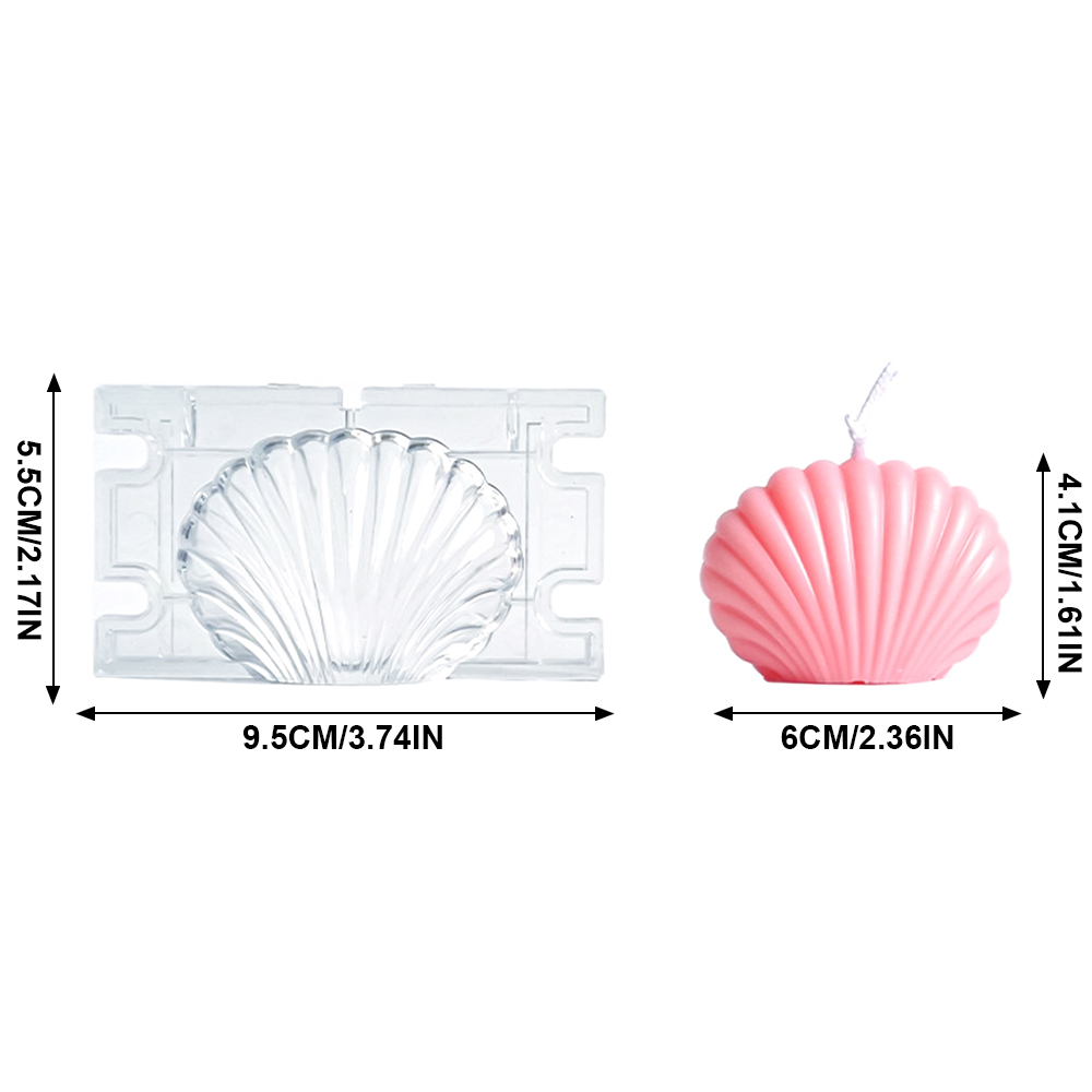 Classical Striped Roman Cylindrical Plastic Candle Mold Columnar Striped DIY Candle Holder Making Shape Candle Silicone: J Small Shell Mold