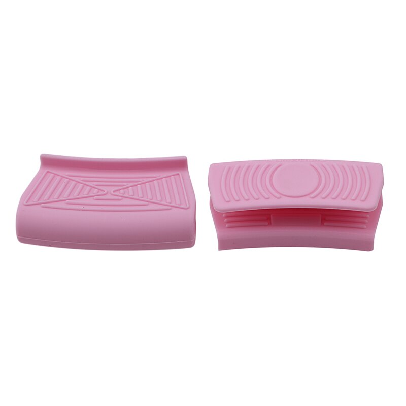 Useful Silicone Heat Insulation Oven Mitt Glove Casserole Ear Pan Pot Holder Oven Grip Anti Pot Clip Kitchen Accessories: pink