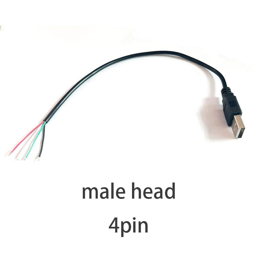 Power Supply Cable 2 Pin USB 2.0 Female male 4 pin wire Jack Charger charging Cord Extension Connector DIY 5V line: Lavender / 5-9Pcs