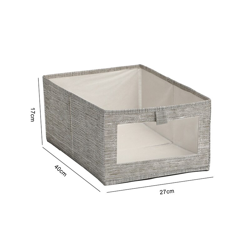 Cube Opvouwbare Non-woven Opbergdoos Voor Kinderen Speelgoed Organizer Garderobe Afwerking Bins Kleding Ondergoed Shirt Opbergdozen: 39.9x27x17cm-1