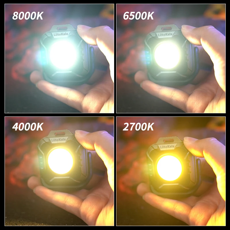 Liitokala lf -986 mini arbeidslys led + cob 500lm type-c ladegrensesnitt 5 v 1a innganger innebygd  in 1200 mah batteri lommelykt