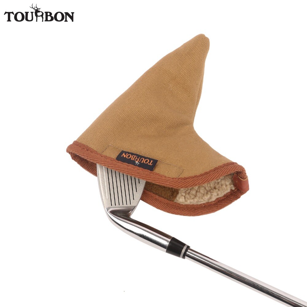 Tourbon Retro Golf Club Head Putter Cover Protector Carrier Canvas &amp; Fleece Gewatteerde Golf Tassen Pouch
