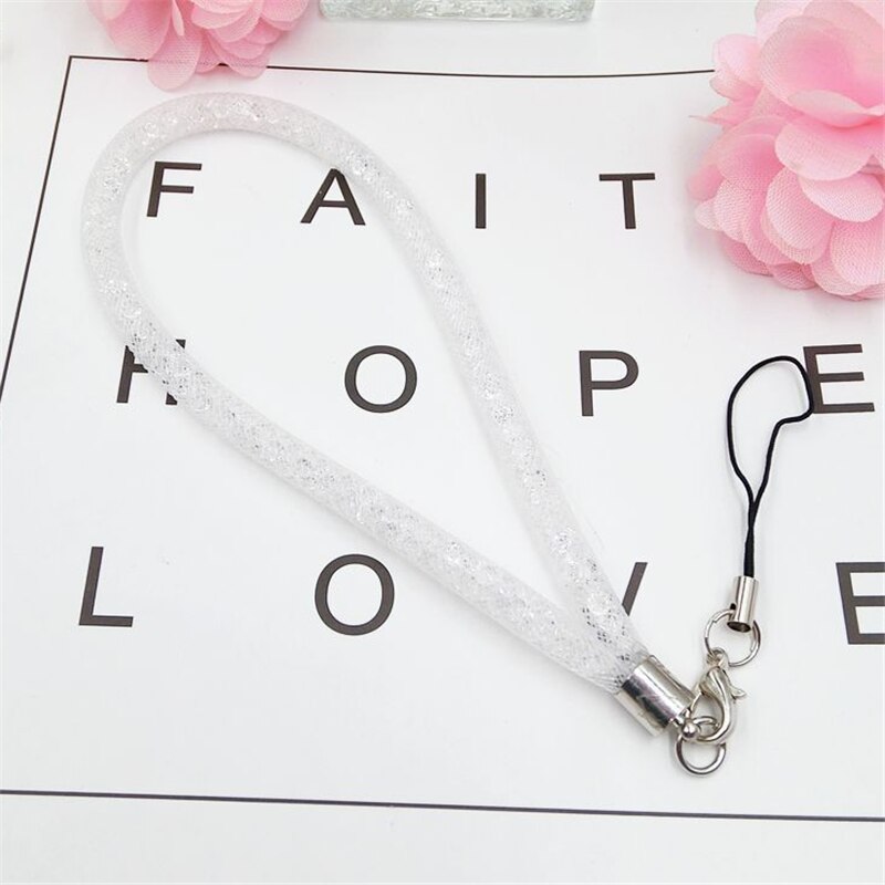Mobiele telefoonriemen kristallen ketting kralen hanger sleutelhanger hangkoord lasso lanyard nekband badgehouder voor alle telefoons: H