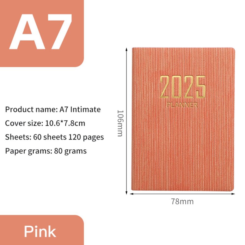 minimalistisch isches a5 2025 Agenda Buch mit Kalender zu tun Liste a5 Notizbuch Spanisch Morandi Farbe 2025 Planer Notizbuch Schul büro: Pflaume