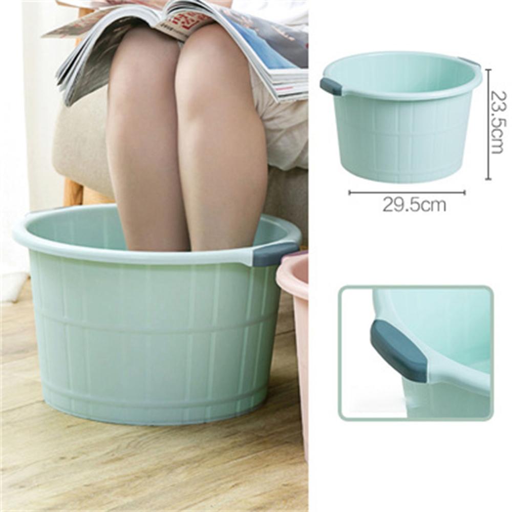 23cm runde forhøjet plast håndvask fod badekar massage rulle fod badekar tønde: Grøn