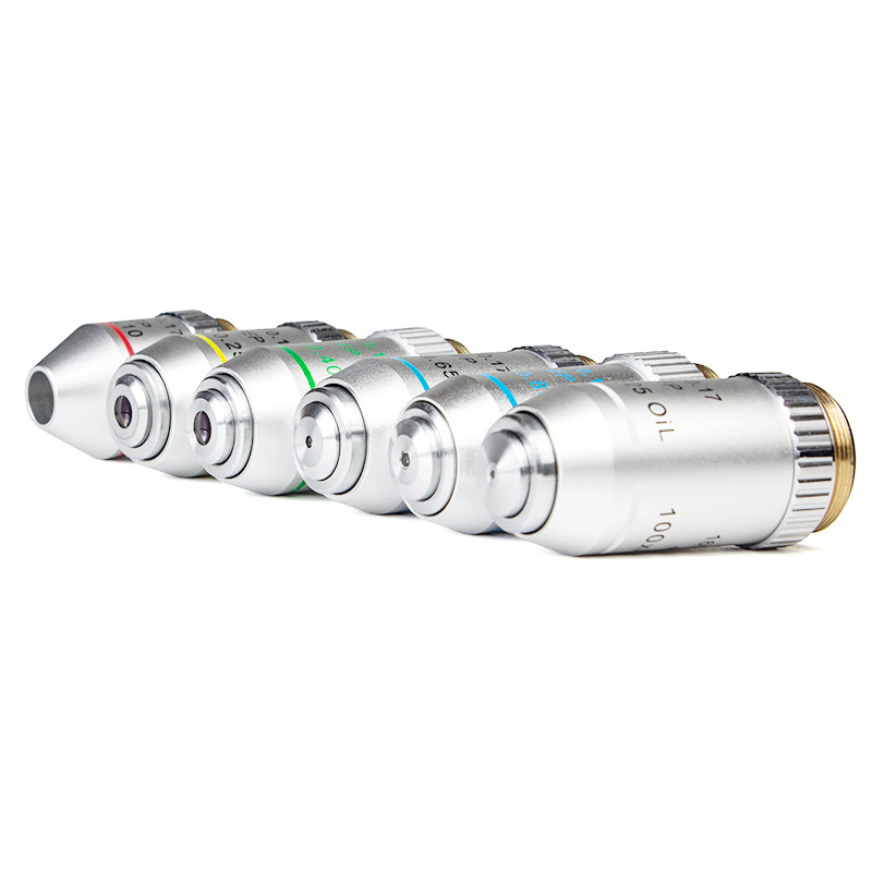 Semi-plan Achromatic Objective Lens 195 mm Conjugate Distance 4X/10X/20X/40X/60X/100X for Biological Microscope 160/0.17 45EP